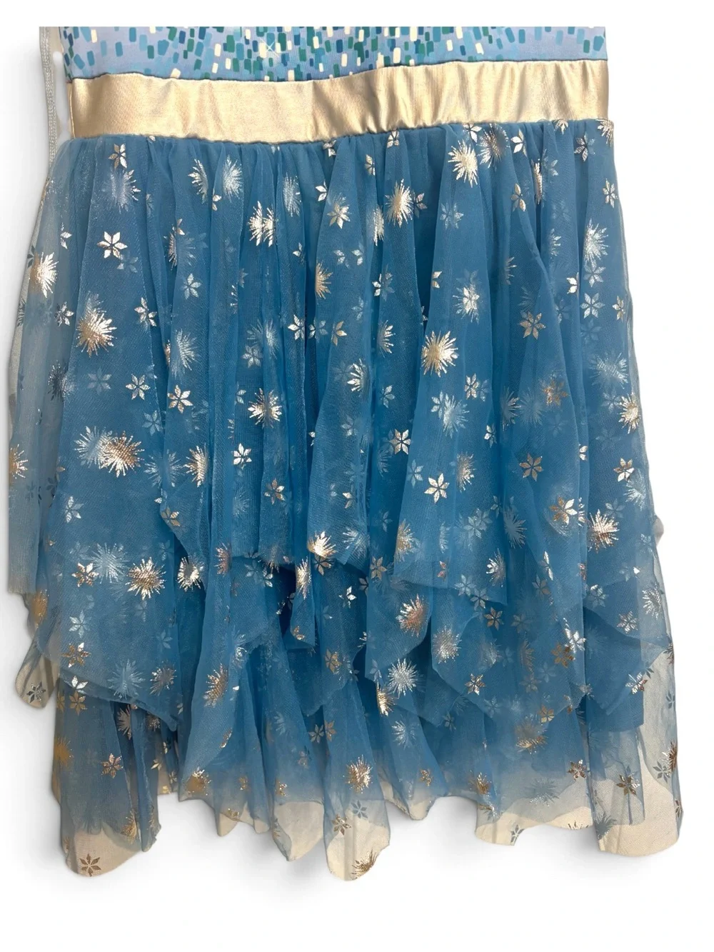 Disney Frozen Elsa Girls Cosplay Tiered Tutu Tulle Dress Detachable Cape 14/16